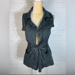 Laju Women Tie Front Gray Vest For Women Size XS